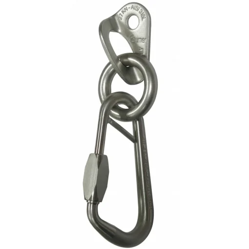 Raumer plate inox Rock Ø10 + ring + safety carabiner* Hangers And Rings