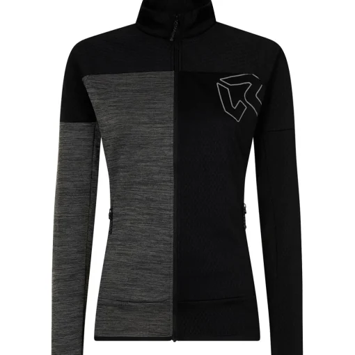 Rock Experience Kobra Mock Neck Fz Woman Fleece women's sweater*Women Sweaters